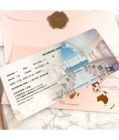 客製愛的地圖x登機證機票型婚卡 P12002